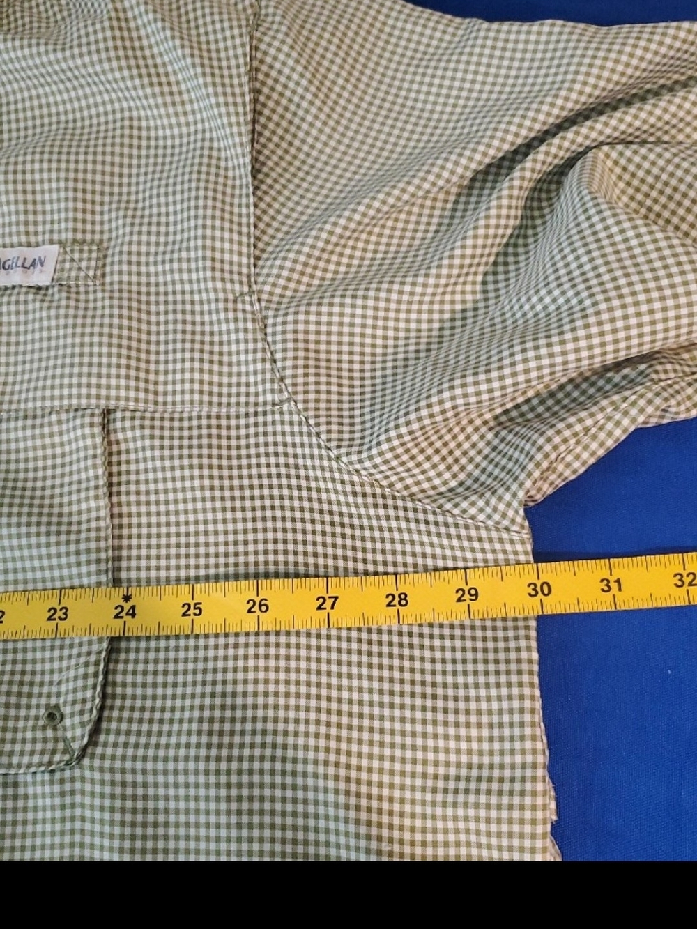 Lot of 2 Magellan Outdoors Fishing Shirts 3XL Light Blue Gingham Plaid Fish Gear - Picture 9 of 10